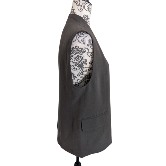 Aritzia Babaton Expert Vest Dark Academia Women XS Office Quiet Luxury 90s Olive - Picture 6 of 11